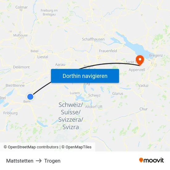 Mattstetten to Trogen map