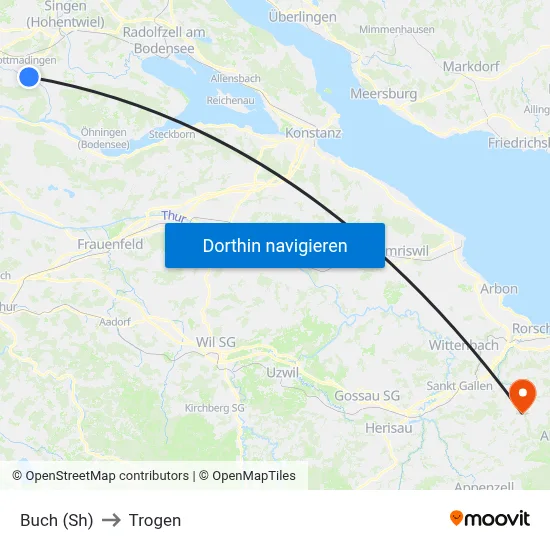 Buch (Sh) to Trogen map