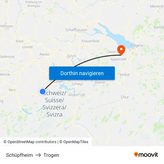 Schüpfheim to Trogen map