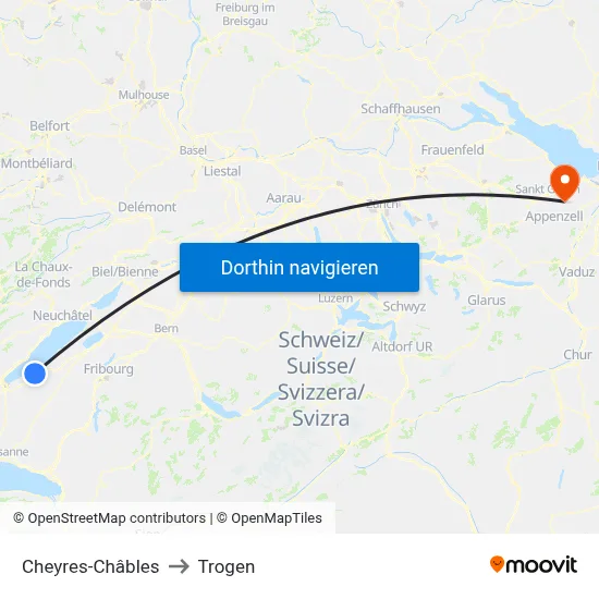Cheyres-Châbles to Trogen map