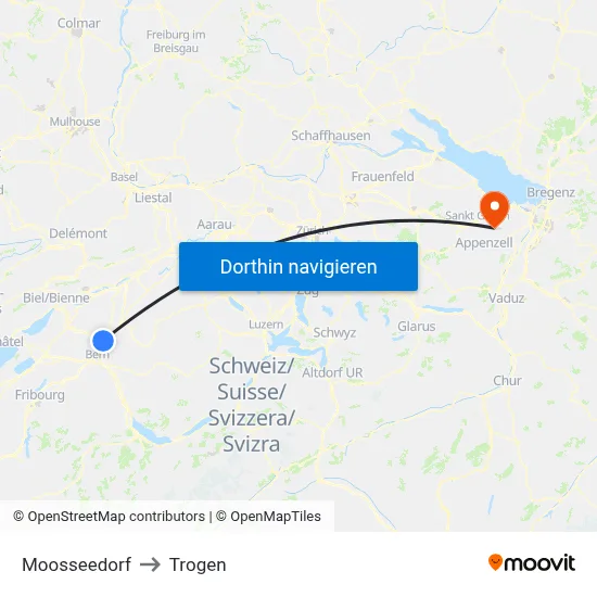 Moosseedorf to Trogen map