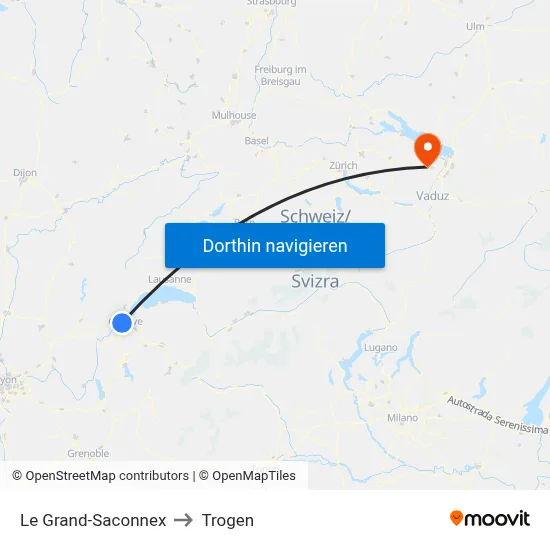 Le Grand-Saconnex to Trogen map