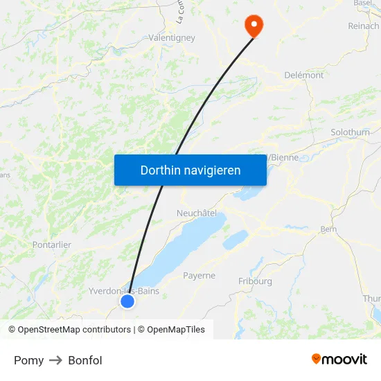 Pomy to Bonfol map