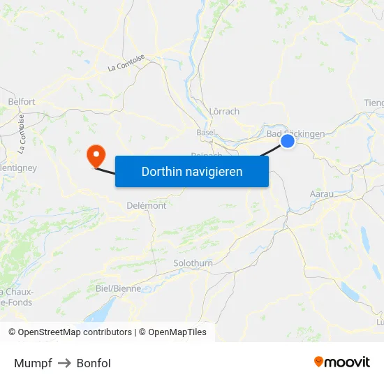 Mumpf to Bonfol map