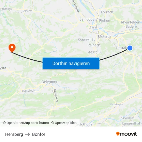 Hersberg to Bonfol map