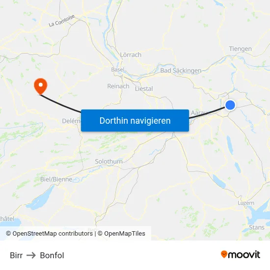 Birr to Bonfol map