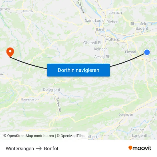 Wintersingen to Bonfol map