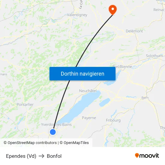 Ependes (Vd) to Bonfol map