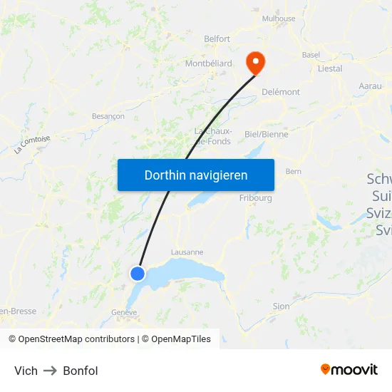 Vich to Bonfol map
