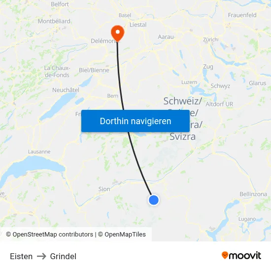 Eisten to Grindel map