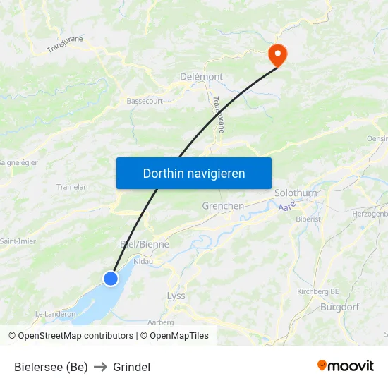 Bielersee (Be) to Grindel map