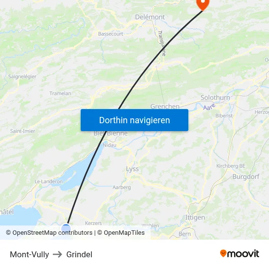 Mont-Vully to Grindel map