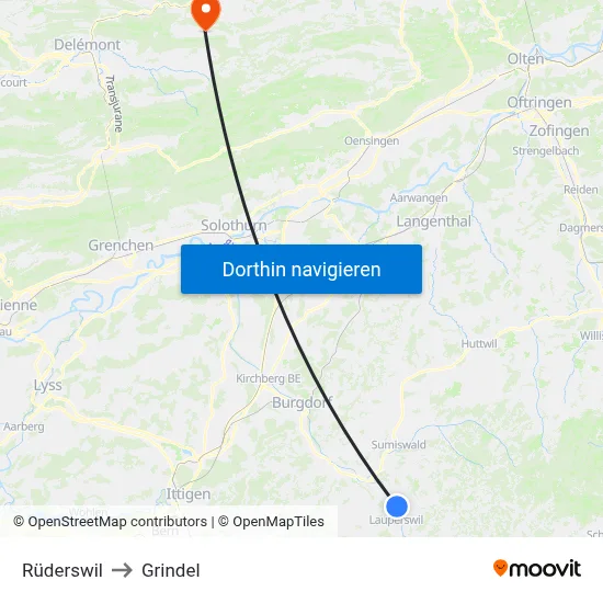 Rüderswil to Grindel map