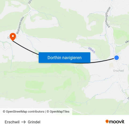Erschwil to Grindel map