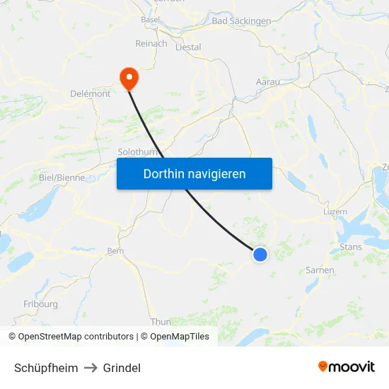 Schüpfheim to Grindel map