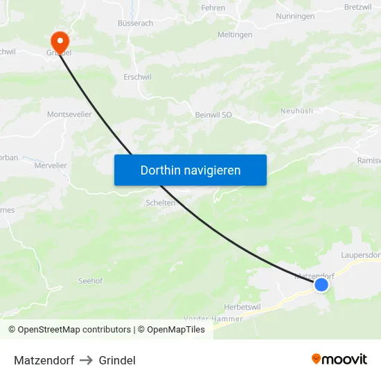 Matzendorf to Grindel map