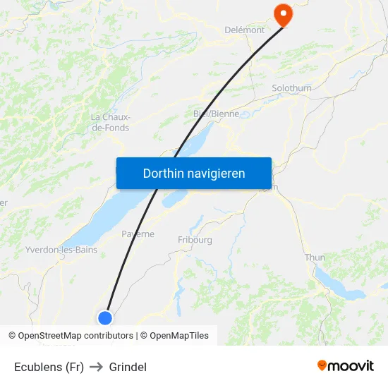 Ecublens (Fr) to Grindel map