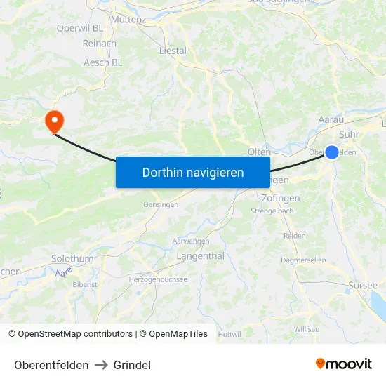 Oberentfelden to Grindel map
