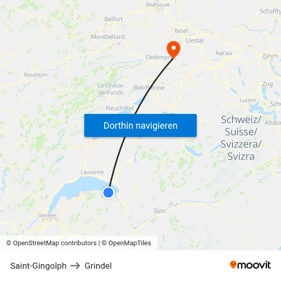 Saint-Gingolph to Grindel map