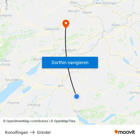 Konolfingen to Grindel map
