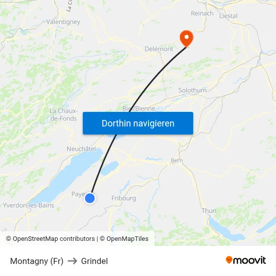 Montagny (Fr) to Grindel map