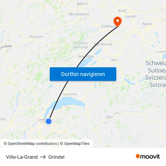 Ville-La-Grand to Grindel map