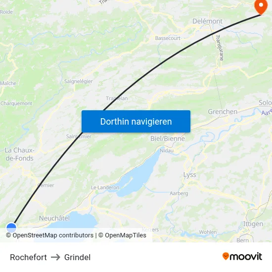 Rochefort to Grindel map