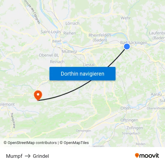Mumpf to Grindel map