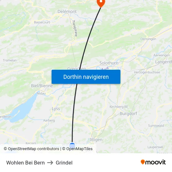 Wohlen Bei Bern to Grindel map