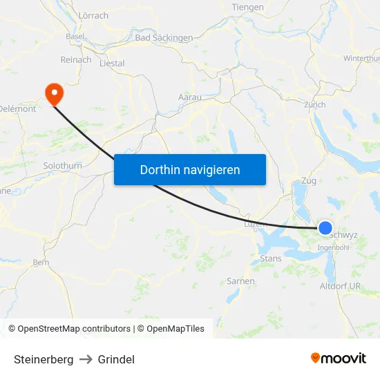 Steinerberg to Grindel map