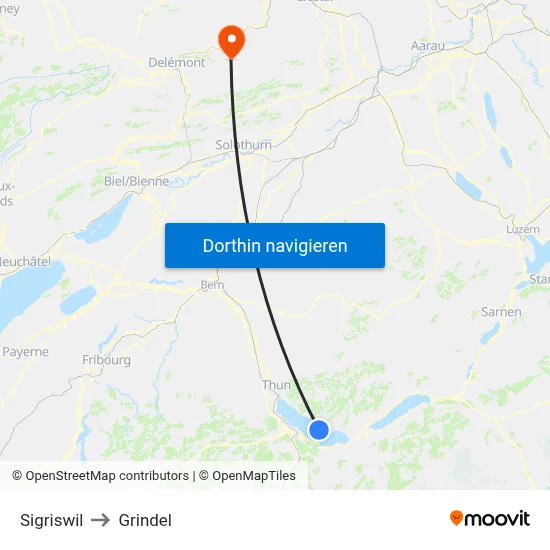 Sigriswil to Grindel map