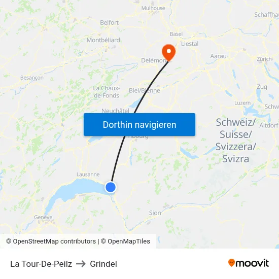 La Tour-De-Peilz to Grindel map