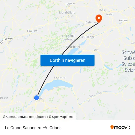 Le Grand-Saconnex to Grindel map