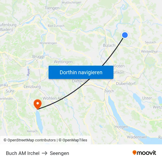 Buch AM Irchel to Seengen map