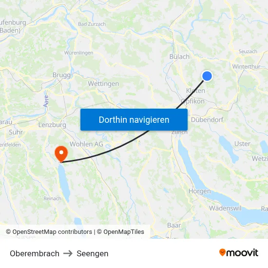 Oberembrach to Seengen map