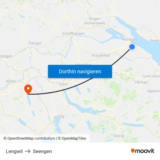Lengwil to Seengen map