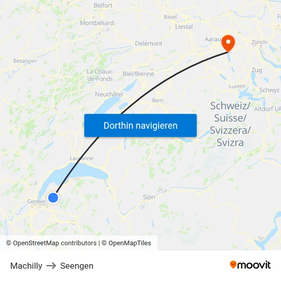 Machilly to Seengen map