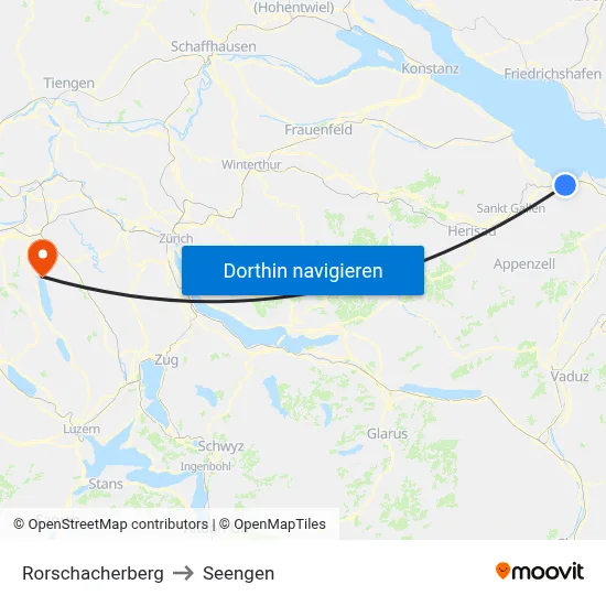Rorschacherberg to Seengen map