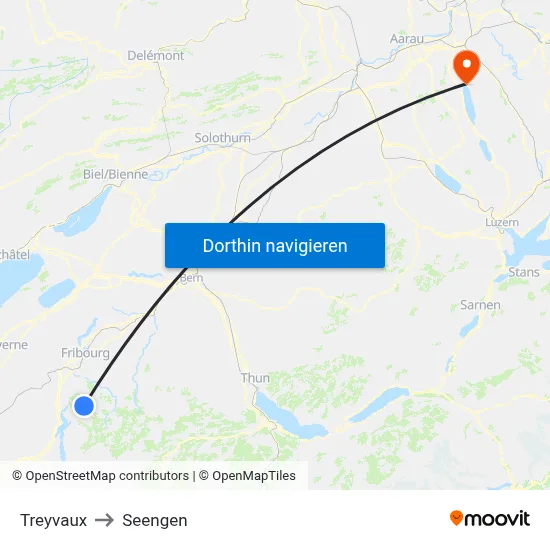 Treyvaux to Seengen map
