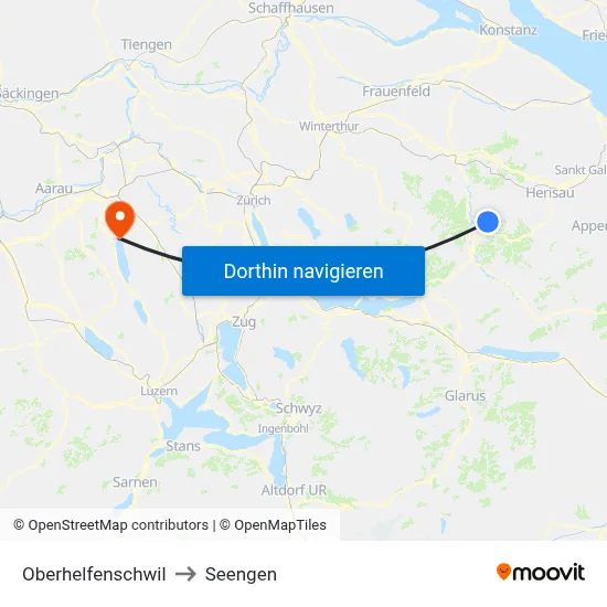 Oberhelfenschwil to Seengen map
