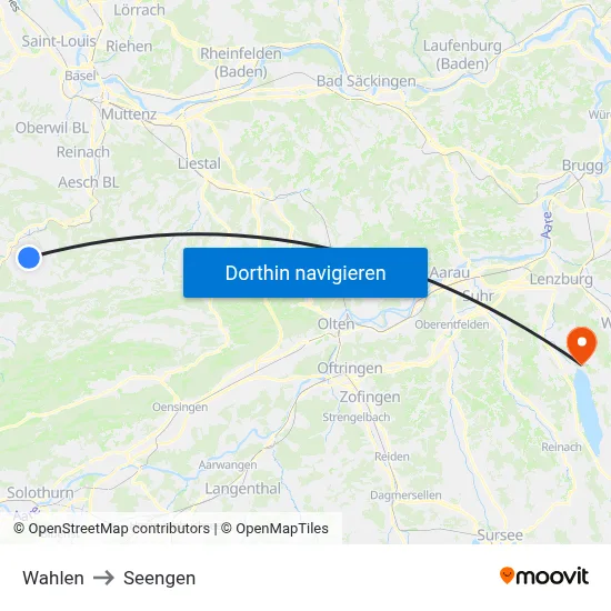 Wahlen to Seengen map