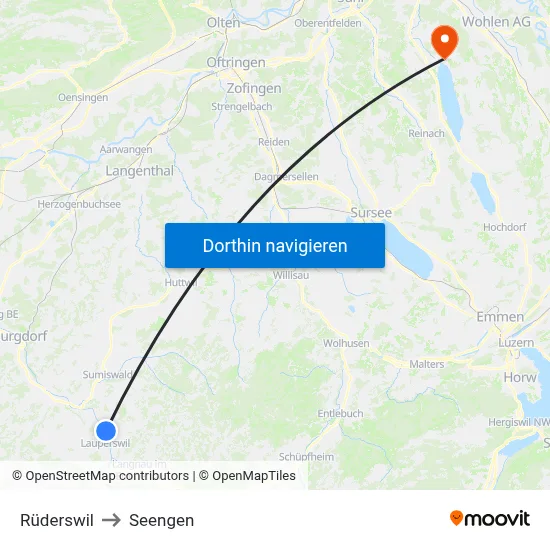 Rüderswil to Seengen map