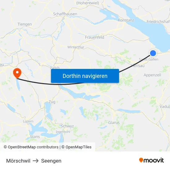 Mörschwil to Seengen map