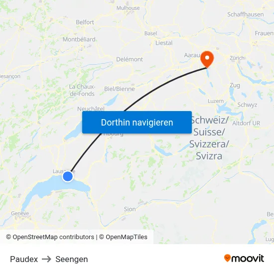Paudex to Seengen map