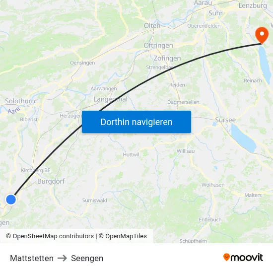 Mattstetten to Seengen map