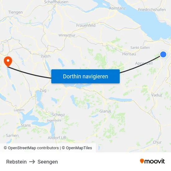 Rebstein to Seengen map
