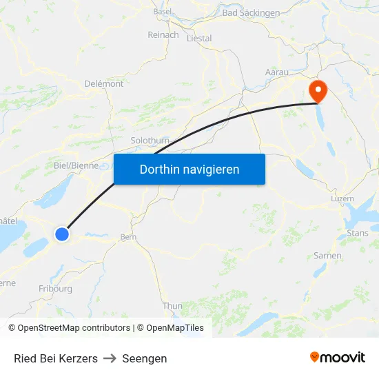 Ried Bei Kerzers to Seengen map