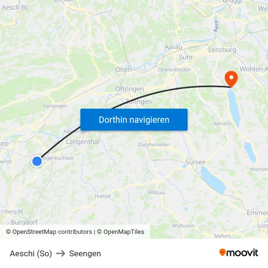 Aeschi (So) to Seengen map