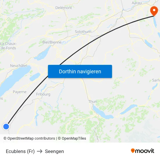 Ecublens (Fr) to Seengen map