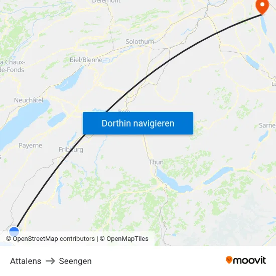 Attalens to Seengen map